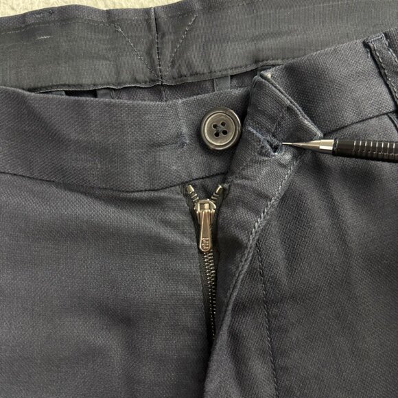 Lanvin Pants Mens Euro 46 Small S Navy Blue Ankle Zip Skinny Fit Biker Moto 1 - Picture 7 of 10